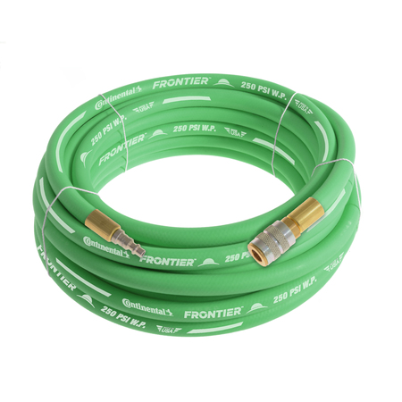 CONTINENTAL 3/4" x 50' Green EPDM Air Hose, 300 PSI, 3/4" Ind. Interchange M+F QC HZG07530-50-51